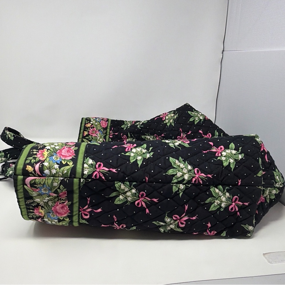 Vera Bradley New Hope Breast Cancer Vintage Tote Black Pink Green READ - Picture 10 of 15
